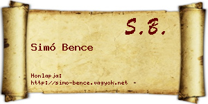 Simó Bence névjegykártya